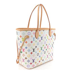 LV x TM Monogram Multicolor Neverfull MM White