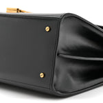 Smooth Calfskin Medium Classic Monogram Cassandra Top Handle Black