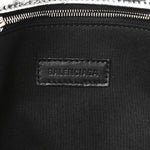 Metallic Crushed Calfskin Quilted Medium Crush Carry All Tote Bag Silver