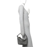 Jacquard Anagram Calfskin Small Cubi Bag Navy Black