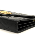 Calfskin Matelasse GG Marmont Chain Wallet Black