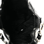 Tessuto Nylon Quilted Drawstring Bucket Bag Black