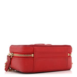 Caviar Quilted Small CC Filigree Vanity Case Red