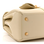 Satinated Calfskin Small 16 Top Handle Bag Beige