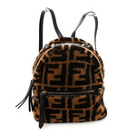Shearling Macro FF 1974 Mini Backpack Tobacco Black