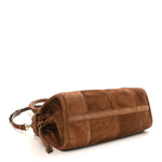 Suede Triangle Medium Bonnie Shoulder Bag Cacao