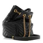 Lambskin Matelasse Monogram Joe Nano Bucket Bag Black