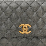 Metallic Caviar Quilted Small Coco Handle Flap Silver