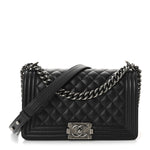 Caviar Quilted Medium Boy Flap Black