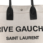 Linen Calfskin Rive Gauche Tote Greggio Natural