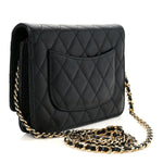 Caviar Quilted Wallet on Chain WOC Black