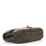 Shearling Sheepskin Denim Small Paris Dallas Sheriff's Star Flap Brown White