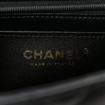 Lambskin Quilted Mini Top Handle Rectangular Flap Black