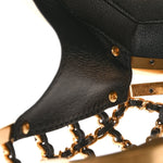 Metal Lambskin Quilted CC Heart Minaudiere Crossbody Black