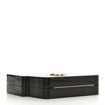 Plexiglass Crystal Quilted Minaudiere Clutch Black White