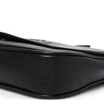 Pebbled Calfskin Medium Soho Flap Crossbody Black