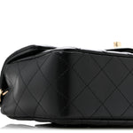 Lambskin Quilted Mini Rectangular Flap Black
