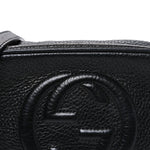 Pebbled Calfskin Small Soho Disco Bag Black