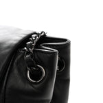 Lambskin Studded Accordion CC Flap Black