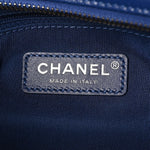Aged Calfskin Quilted Medium Gabrielle Logo Hobo Blue