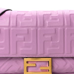 Nappa FF 1974 Embossed Baguette Agapanto