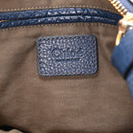 Calfskin Medium Marcie Satchel Royal Navy