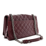 Goatskin Quilted Large City Rock Flap Burgundy