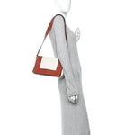Shiny Smooth Calfskin Medium Frame Shoulder Bag Maple White