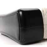 Aged Calfskin Quilted Large Gabrielle Shopping Tote White Black