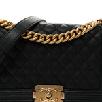Caviar Quilted Medium Boy Flap Black