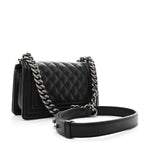 Caviar Quilted Small Boy Flap Black
