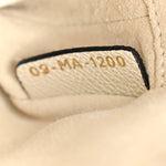 Grained Calfskin Mini Saddle Bag White