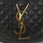 Lambskin Quilted Maxi Icare Shopping Tote Black