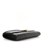 Nappa Intrecciato Long Andiamo Top Handle Clutch Black