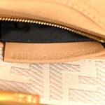Vitello Seta Canvas FF Embroidered Mini Peekaboo Iconic Satchel Miele Scuro Poudre