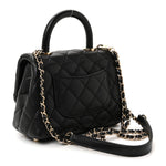 Caviar Quilted Extra Mini Coco Handle Flap Black