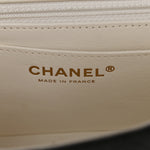 Lambskin Quilted Mini Rectangular Flap White Black