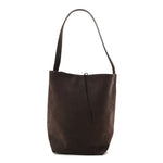Suede Calfskin Medium N/S Park Tote Wood Brown