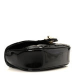 Patent Calfskin Quilted Mini Flap Black