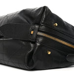 Shiny Grained Calfskin Macrocannage Medium D-Journey Bag Black