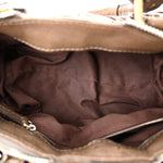 Snakeskin Grained Calfskin Chevron Paddington Brown