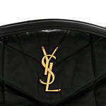 Lambskin Quilted Small Loulou Puffer Monogram Chain Satchel Black