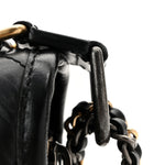 Aged Calfskin Quilted Small Gabrielle Hobo Black