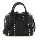Calfskin Studded Rockie Matte Black Rhodium Hardware