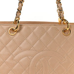 Caviar Quilted Grand Shopping Tote GST Beige Clair