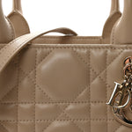Calfskin Macro Cannage Small Book Tote Taupe