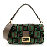 Fabric Tapestry Effect Fendi Dots Baguette Matcha Dove Multicolor
