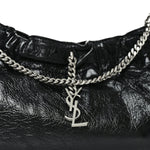 Calfskin Pac Ruched Hobo Black