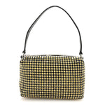 Mesh Crystal Rhinestone Mini Heiress Pouch Porcelain