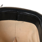 Calfskin Raffia Small Vanity Case Bag Black Beige